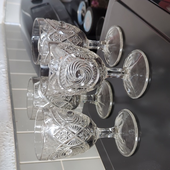Other - Set of 4 Cannonball Pinwheel Water Goblets US Glass Company